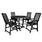 Highwood Usa Weatherly 5pc Round Counter Height Outdoor Patio Furniture Dining Set AD-CNW48-BKE - alternate 1